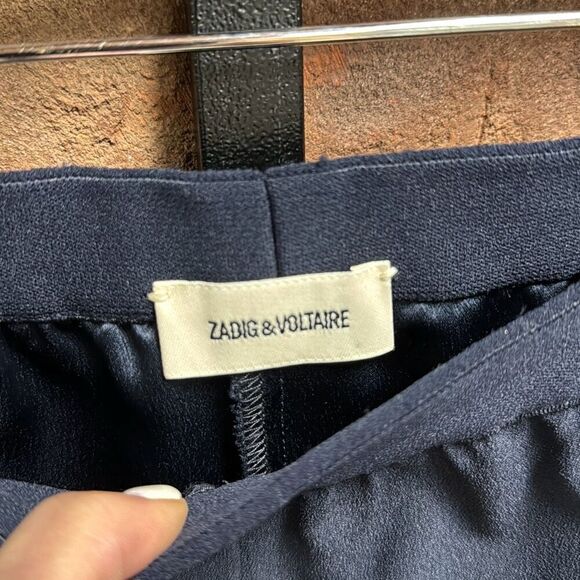 ZADIG & VOLTAIRE Navy Paula Band Pants Size Medium - Picture 4 of 11